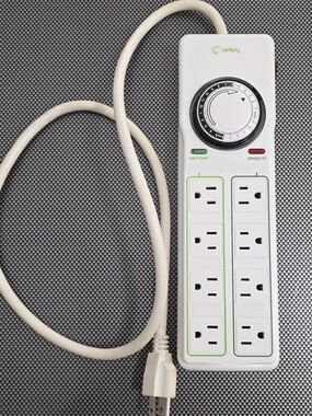 White 8-Outlet Mechanical Timer Power Strip